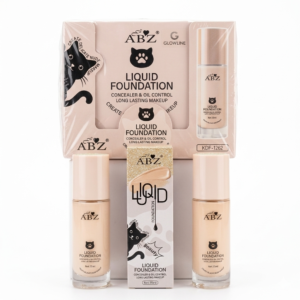 ABZ Glowline Cute Cat Liquid Foundation – Long Lasting Matte Face Base & Concealer with Oil Control for Delicate Nude Makeup Finish (35ml)