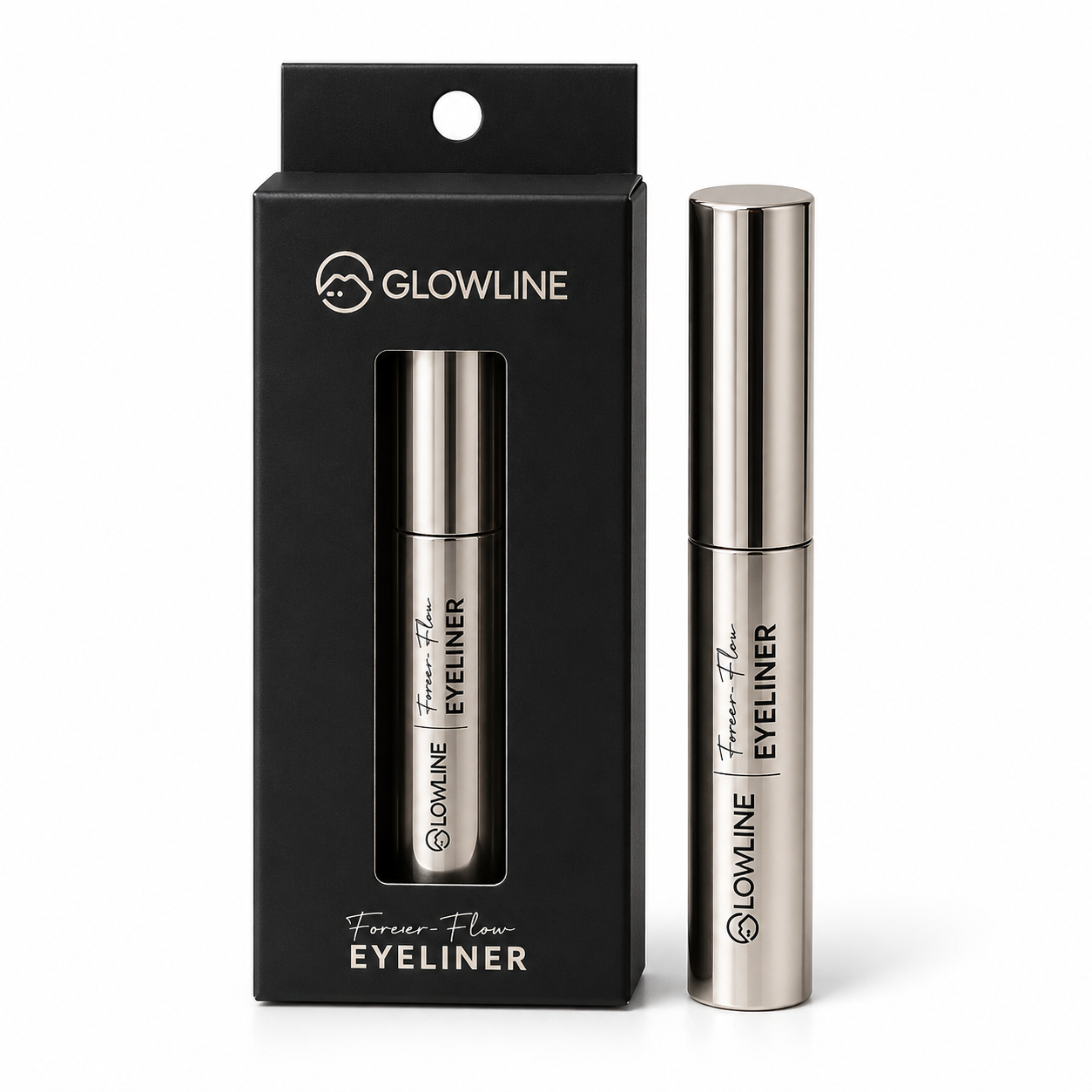 Forever-Flow Liquid Eyeliner, Intense Matte Black Finish, 24 Hours Long Lasting Waterproof & Smudgeproof Eye Liner, Precision Brush Tip Eye Makeup for Bold Wings