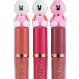 Kawaii Bunny Liquid Lipstick Set – Long Lasting, Transfer-Proof Matte Lip Color & Lip Gloss Combo Pack for Girls & Women (Multicolor)