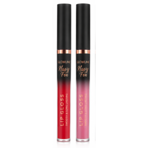 GLOWLINE Navy Fox Liquid Lip Gloss Red Pink Combo Pack (Set of 2 Shades)