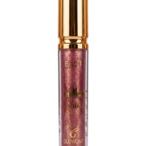 Glowline Beauty Shine Sparkle Rose Gold Heavy Glitter Lip Gloss – High-Shine Shimmer Lip Topper, Long Lasting Metallic Pinkish Bronze Lip Tint for Girls & Women