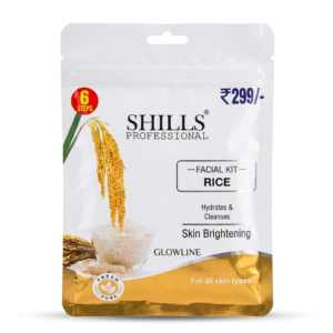 SHILLS Glowline Rice Facial Kit for Skin Brightening (6 Steps) – Hydrating & Deep Cleansing Routine – Korean Rice Water Inspired Face Glow Pack for All Skin Types