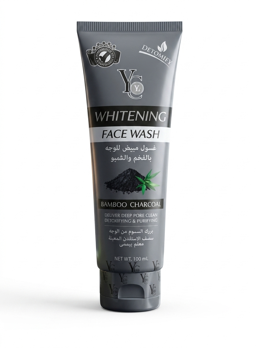 Bamboo Charcoal Face Wash - Daily Facial Cleanser for Dirt, Oil & Impurities - Fresh Clean Skin Care