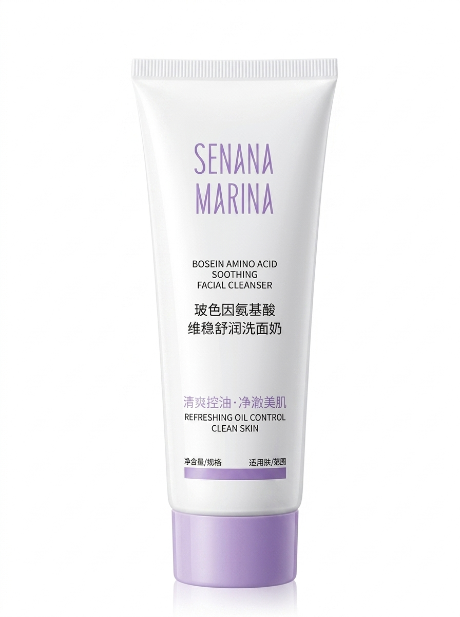 SENANA MARINA Bosin Amino Acid Soothing Facial Cleanser - Daily Facial Cleanser for Dirt, Oil & Impurities - Fresh Clean Skin Care Face Wash