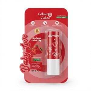 Baby Love Strawberry Tinted Lip Balm SPF 30 PA+++ (4.5g) – Fruity Pink Lip Care for Dark