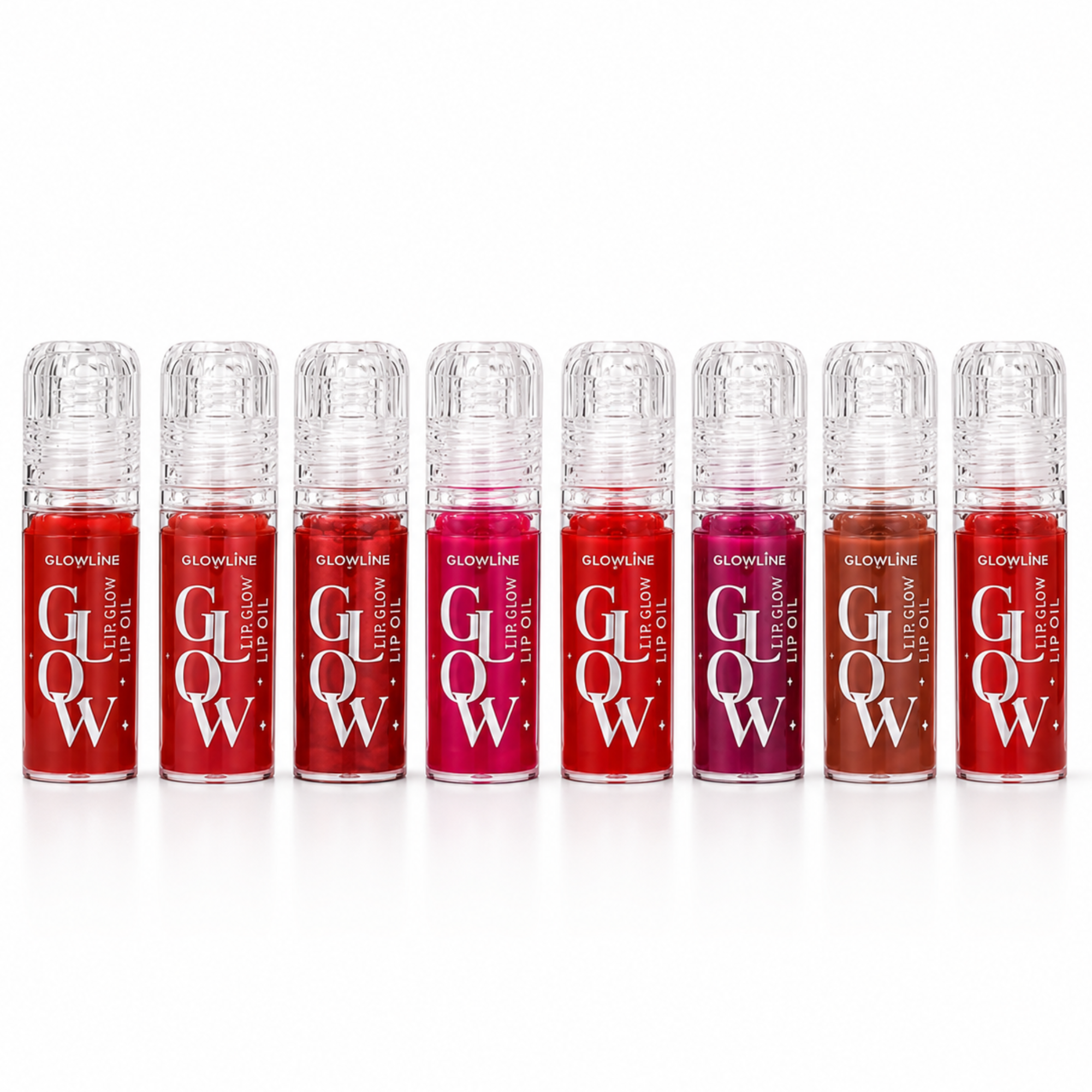 GLOWLINE Glow Lip Oil Hydrating Glossy Lip Tint Set (Pack of 8 Shades)