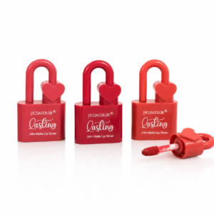 Lasting 24hr Matte Lip Gloss Set – Cute Heart Padlock Shape Liquid Lipstick Combo for Women & Girls – Waterproof – Smudge-Proof – Pack of 3