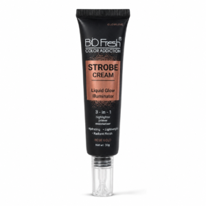 Glowline Color Addiction Strobe Cream – 3-in-1 Liquid Glow Illuminator, Highlighter, Primer & Moisturiser – Rose Gold – 30g