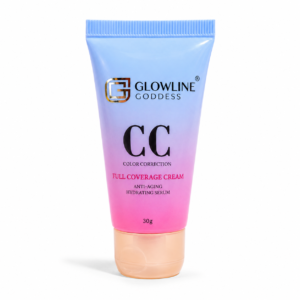 Glowline Goddess – CC Cream Full Coverage – 30g – Color Correction Face Makeup Base – Hydrating Serum Formula for Natural Glow