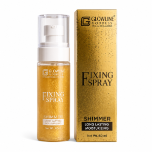 Glowline Goddess – Shimmer Fixing Spray – 80ml – Long-Lasting Moisturizing Makeup Setting Spray – Radiant Dewy Glow Finish Face Fixer Mist