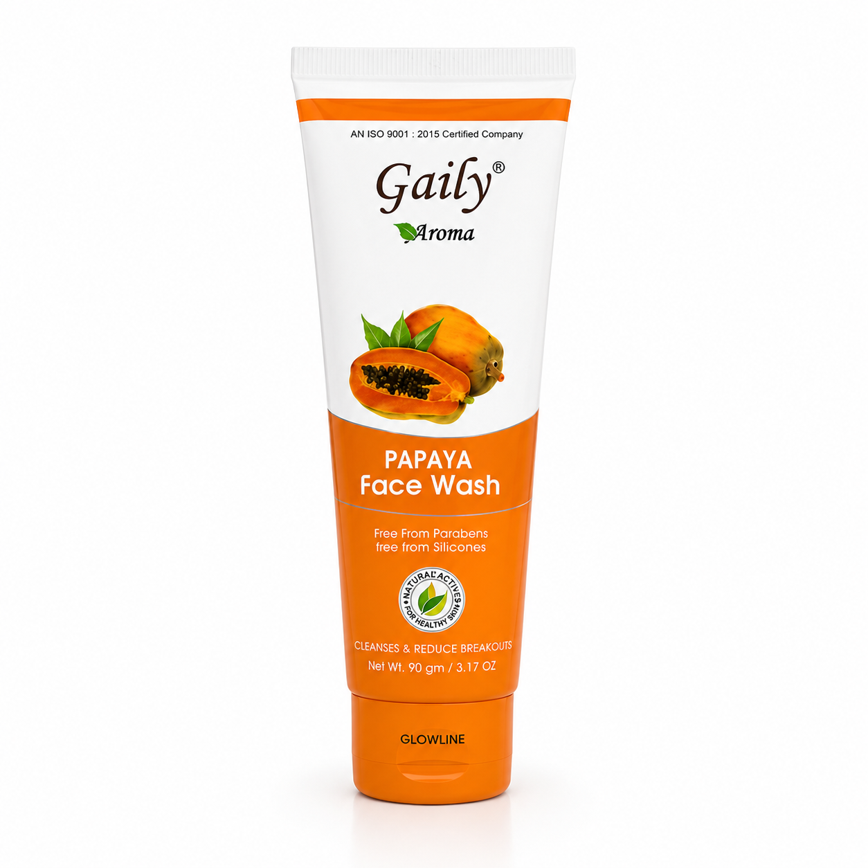 Gaily Aroma - Papaya Face Wash - 90g - Cleanses & Reduce Breakouts - Free From Parabens & Silicones - Skin Brightening Face Cleanser for Healthy Glow