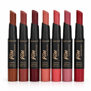 Glowline – Kiss Lip Crayon Matte Lipstick Set – Pack of 6 – Longlasting Waterproof Intense Pigment Lip Crayon – Velvet Matte Smooth Finish Multicolor Lipstick Combo for Women