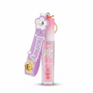 Honey Lip Oil, Hydrating and Moisturizing Lip Gloss for Women and Girls, Long Lasting Non-Sticky Glossy Lip Tint with Keychain Strap, Light Pink Shade