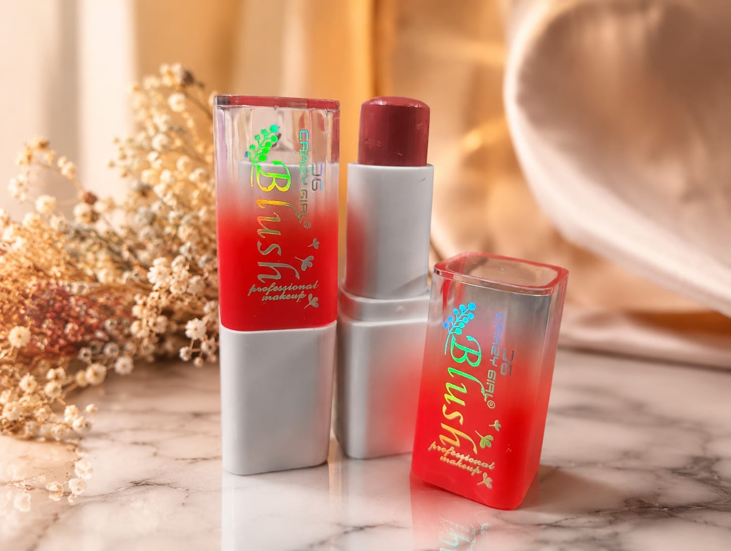 Cream Blush Stick CRAZY GIRL Makeup Velvet Matte Blusher For Natural Pink Cheeks & Lips