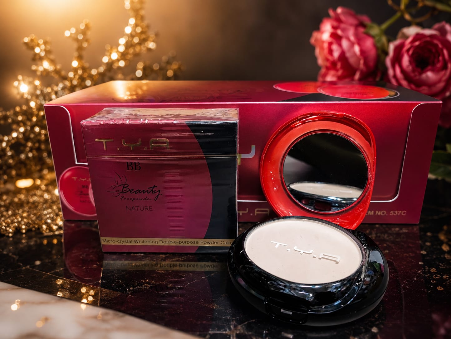 BB Compact Powder Matte T.Y.A Beauty Nature Micro-crystal Double-purpose Face Powder Cake for Girls