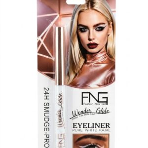 FNG Wonder Glide Pure White Kajal & Eyeliner (Model FNG-7000) – Smudge-Proof & Waterproof Matte White Eye Liner Pencil – Long Lasting Smooth Glide Eye Makeup for Women & Girls