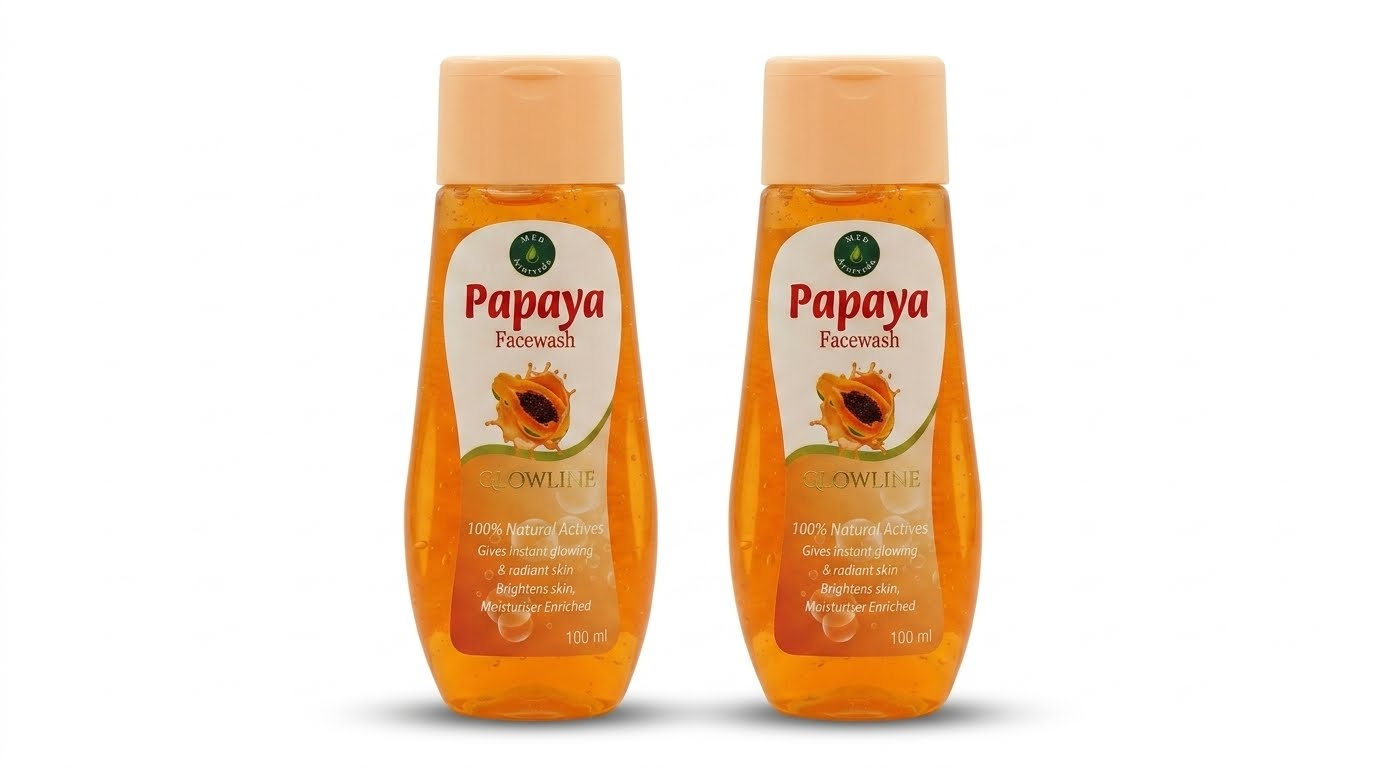 GLOWLINE Papaya Face Wash for Instant Glowing & Radiant Skin - 100ml (Pack of 2)