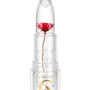 GLOWLINE Crystal Flower Jelly Lipstick with Real Dried Rose Inside – Magic Temperature Color Changing Lip Balm – Long Lasting