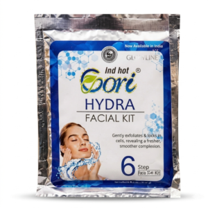 Ind hot Gori Hydra 6 Step Facial Kit by GLOWLINE – Gently Exfoliates & Locks In Cells For Fresher Smoother Complexion, Deep Hydration Face Care Sachet, 1 Count