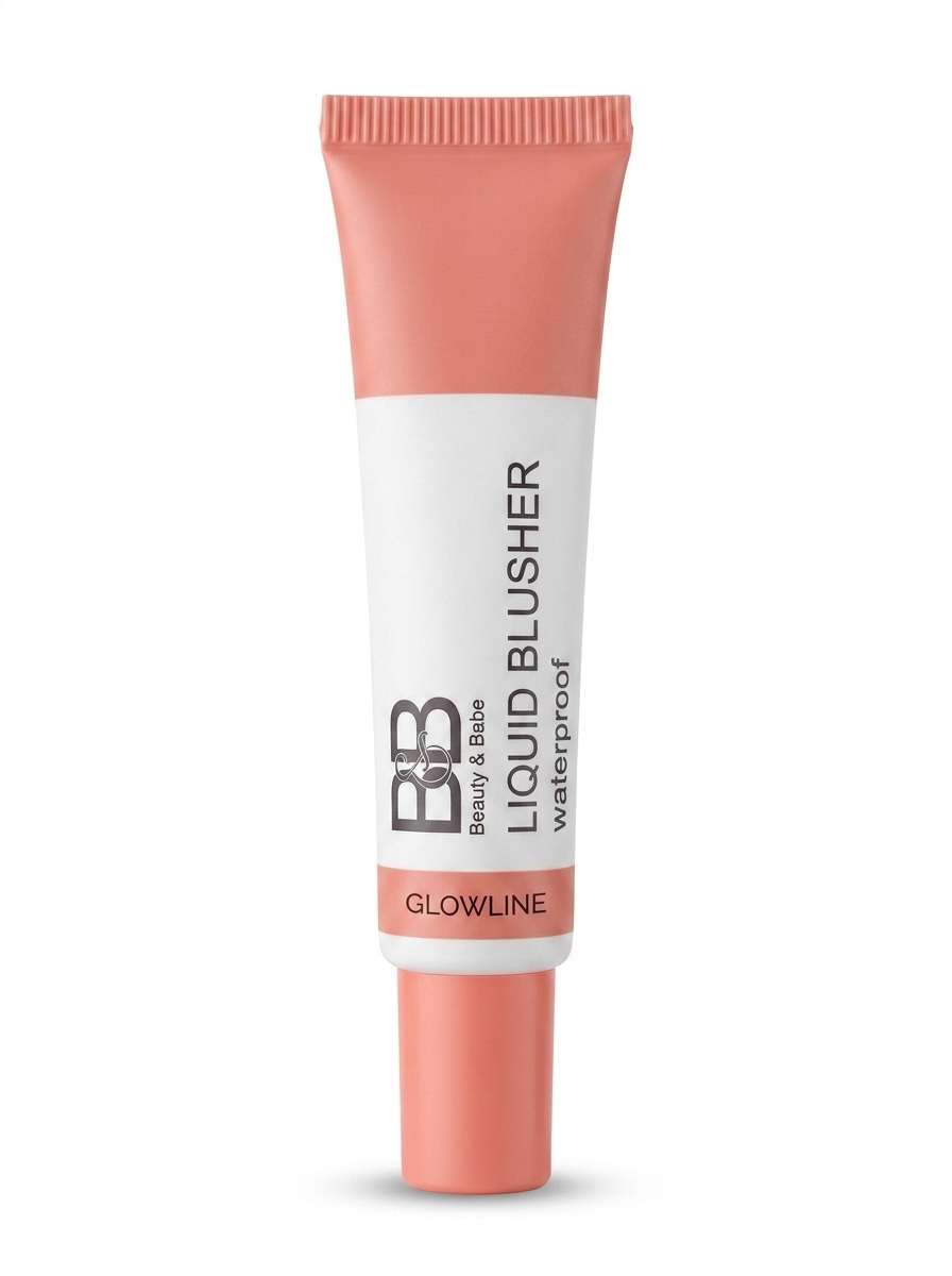 GLOWLINE Beauty & Babe Waterproof Liquid Blusher for Women, Peach Coral, Blendable Cream Blush for Cheeks, Lightweight Face Makeup for Natural Radiant Finish