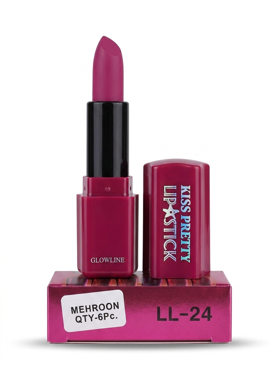 GLOWLINE Kiss Pretty Lipstick for Women, Maroon Shade LL-24, Smooth Highly Pigmented Lip Color for Everyday Makeup, 1 Piece