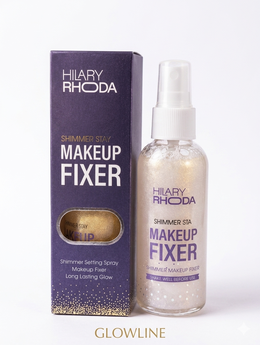 Hilary Rhoda Shimmer Stay Makeup Fixer - Long Lasting Dewy Glow Setting Spray, Hydrating & Waterproof Makeup Setting Spray for Women (100ml)