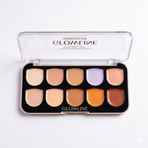 GLOWLINE 10 Shades Concealer & Color Corrector Palette – Creamy Contour Face Makeup Kit for Dark Circles, Blemishes & Base (10g)