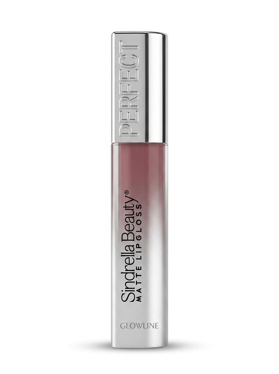 Cinderella Beauty GLOWLINE Perfect Matte Lip Gloss for Women, Dusty Mauve, Highly Pigmented Liquid Lip Color for Everyday and Party Makeup, 1 Piece