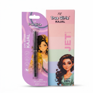 TG True Girls Eye Maker Kajal – Jet Black (0.35g) – Invincible Metallic Long-Lasting Stay – Waterproof & Smudge-Proof Eye Liner Pencil