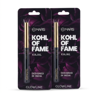 Kohl Of Fame Kajal by GLOWLINE – Long Lasting Matte Black Eye Liner Pencil, Waterproof & Smudge-Proof Intense Eye Makeup, Designed in India, Pack of 1