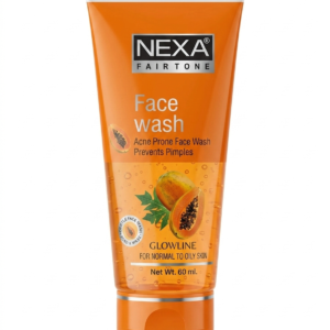 Fairtone Papaya Face Wash for Normal to Oily and Acne-Prone Skin, Daily Facial Cleanser for Pimples and Oil Control, Orange, 60 ml