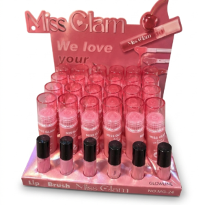 2-in-1 Lip Gloss and Tint Set by GLOWLINE Lip Brush Combo Counter, Long Lasting High Shine Lip Color Pack of 1