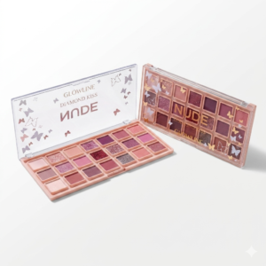 GLOWLINE Diamond Kiss Nude Eyeshadow Palette – 18 High-Pigment Shades with Matte and Glitter Finishes for Long-Lasting Eye Makeup Eyeshadow