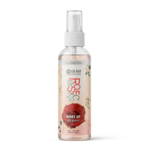 GLOWLINE Glam Goddess Rose Essence Makeup Fixer Spray for Women, Face Makeup Setting Mist for All Skin Types, Light Pink, 150 ml
