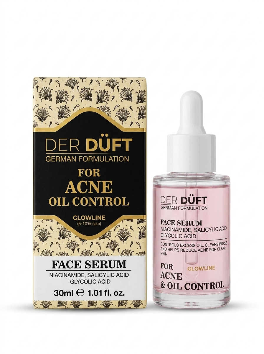 Acne & Oil Control Face Serum - German Formulation with Niacinamide, Salicylic Acid & Glycolic Acid - Clears Pores, Reduces Acne Breakouts & Blackheads for Oily Skin - 30ml