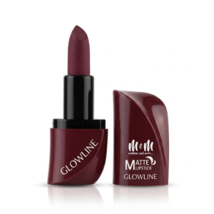 M&M Makeup and More Glowline Matte Lipstick – Long Lasting Deep Wine Maroon Red Lip Color for Women – High Pigment Waterproof Smudge Proof Non Drying Velvet Bullet Lip Makeup