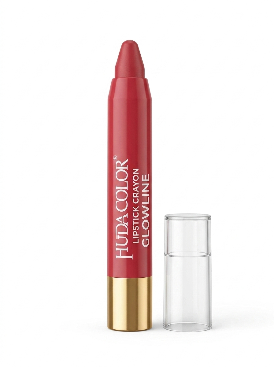 Glowline Huda Color Matte Lipstick Crayon - Long Lasting Bright Pink Red Lip Crayon