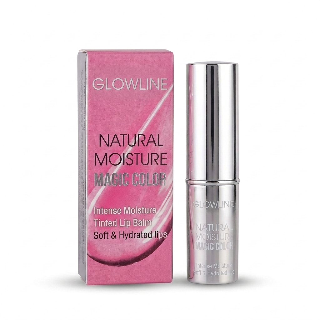 GLOWLINE Natural Moisture Magic Color Tinted Lip Balm - Intense Moisture, Long Lasting Pink Tint Lip Balm for Soft & Hydrated Lips (4g)