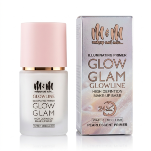 GLOWLINE Illuminating Primer 24HR Pearlescent Makeup Base for Radiant Skin – High Definition Pore Blurring & Hydrating Glow Foundation Primer Face Base for Brightening